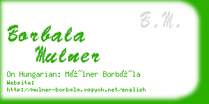 borbala mulner business card